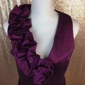 S.L. Fashions Purple Ruffle Cocktail Dress